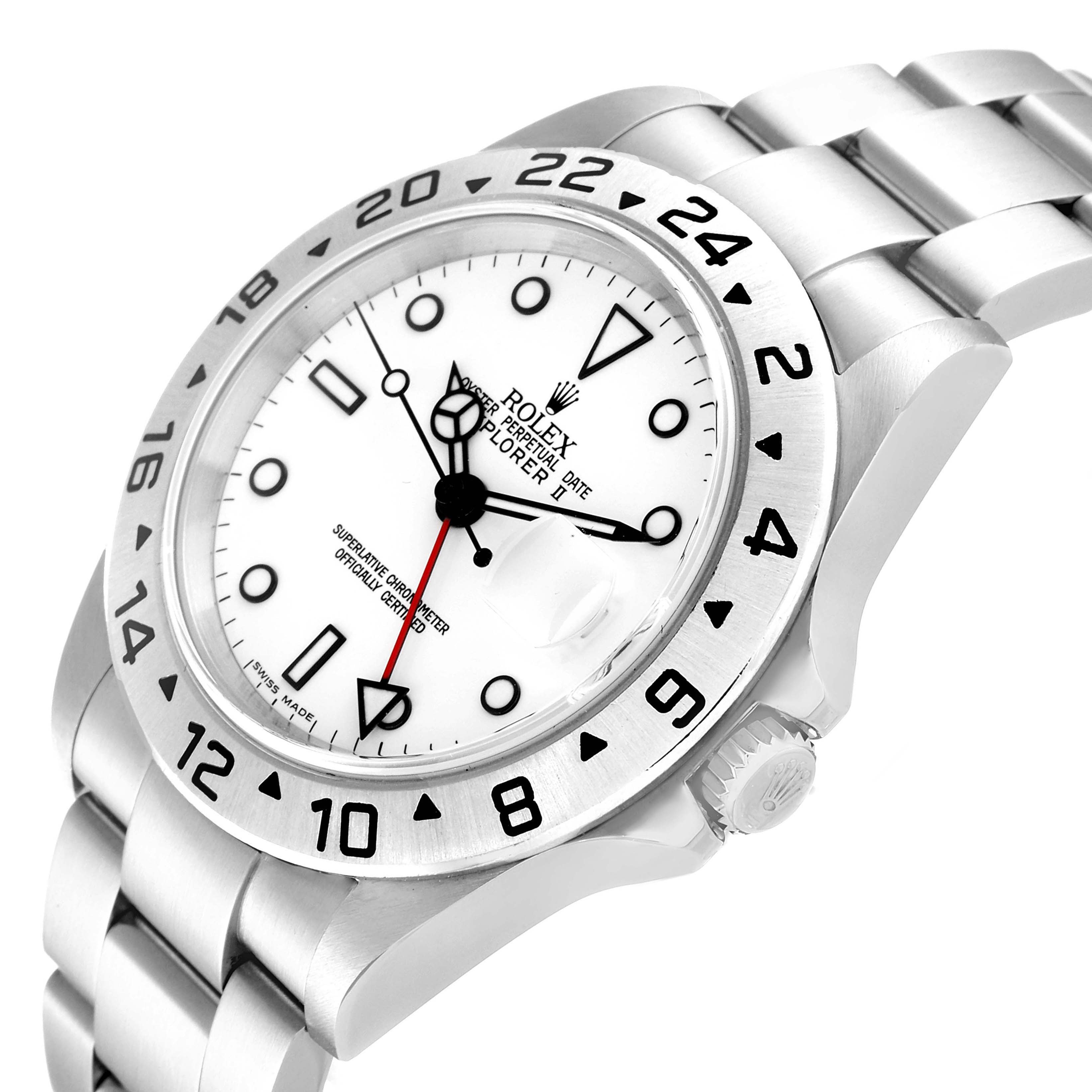 This image shows a Rolex Explorer 16570 Men's Stainless Steel White Dial 16570 Men's Stainless Steel White Dial watch at a slight angle, highlighting the face, bezel, crown, and bracelet.