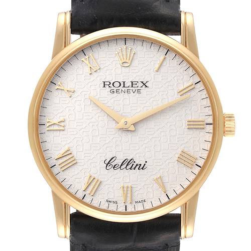 The image shows a frontal view of a Rolex Cellini 5116/8 Men's Yellow Gold Beige Dial 5116/8 Men's Yellow Gold Beige Dial watch, displaying the watch face, hour markers, hands, and crown.