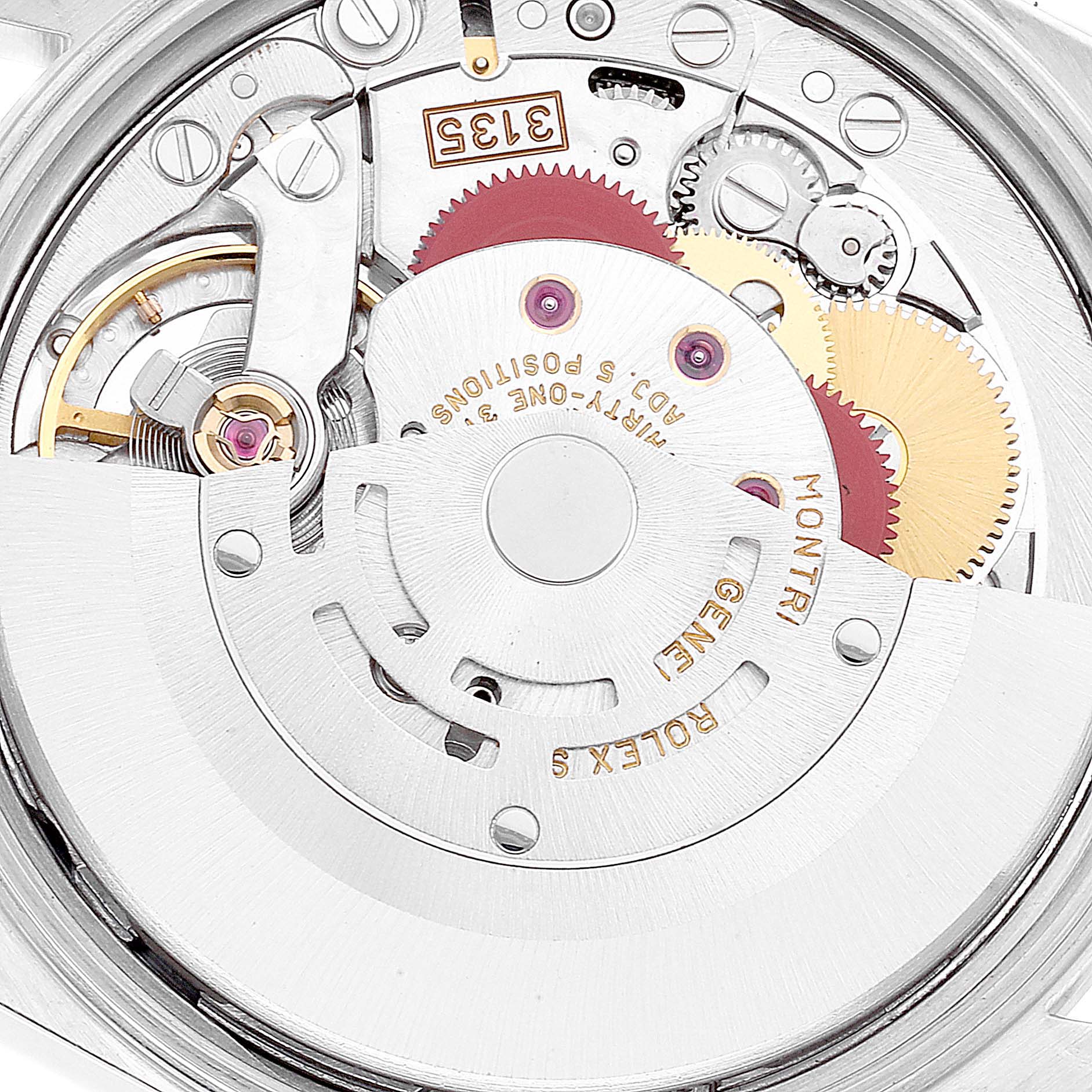 This image shows a close-up of the movement and internal mechanisms of a Rolex Date 15200 Men's Stainless Steel Black Dial 15200 Men's Stainless Steel Black Dial model watch.