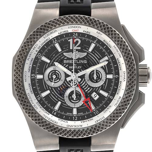 The Breitling Bentley EB0432 Men's Titanium Transparent Dial EB0432 Men's Titanium Transparent Dial watch is shown from the front, displaying the dial, bezel, and crown.