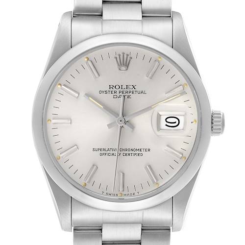 The Rolex Vintage Collection 15000 Men's Stainless Steel Silver Dial 15000 Men's Stainless Steel Silver Dial model is shown from the front, displaying the dial, bezel, crown, and part of the bracelet.