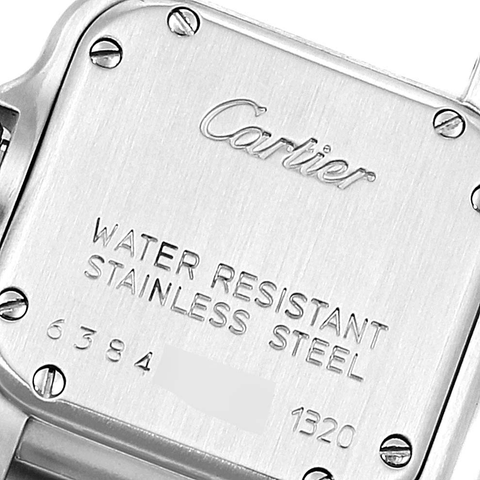 This image shows the back case of a Cartier Panthere W25033P5 Women's Stainless Steel Silver Dial W25033P5 Women's Stainless Steel Silver Dial watch, highlighting the brand and material details.