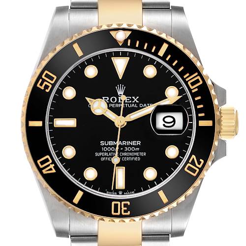 This is a Rolex Submariner watch shown from a front angle, highlighting its dial, bezel, and part of the bracelet.