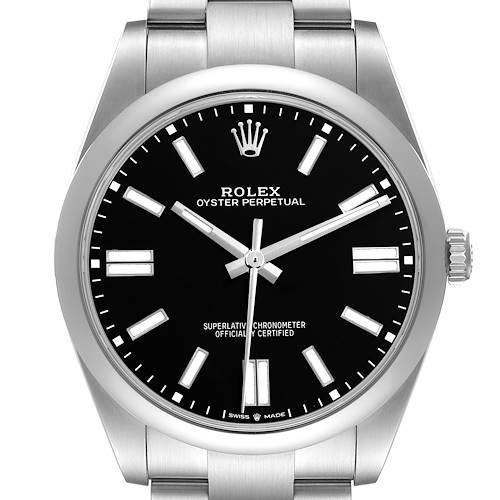 Photo of Rolex Oyster Perpetual 41 Steel Black Dial Mens Watch 124300 Box Card