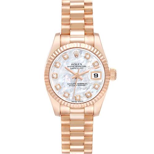Photo of Rolex President Rose Gold MOP Diamond Dial Ladies Watch 179175