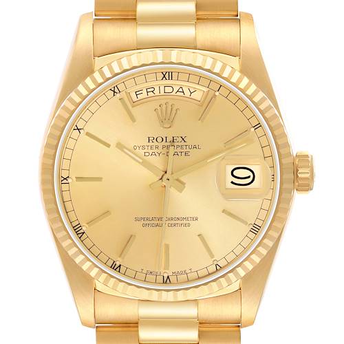 Photo of Rolex President Day-Date Yellow Gold Mens Watch 18038 Papers
