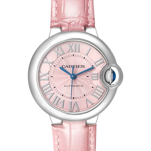 Photo of Cartier Ballon Bleu 33 Steel Pink Dial Ladies Watch WSBB0002 Papers