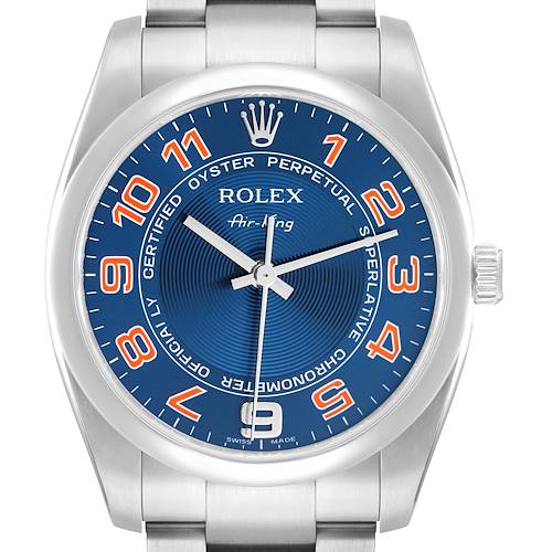 Photo of Rolex Air King Steel Blue Concentric Dial Mens Watch 114200