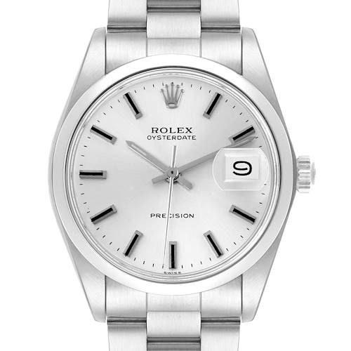 The Rolex Vintage Collection 6694 Men's Stainless Steel Silver Dial 6694 Men's Stainless Steel Silver Dial model is shown from a front angle, displaying the entire dial, bezel, and a portion of the bracelet.