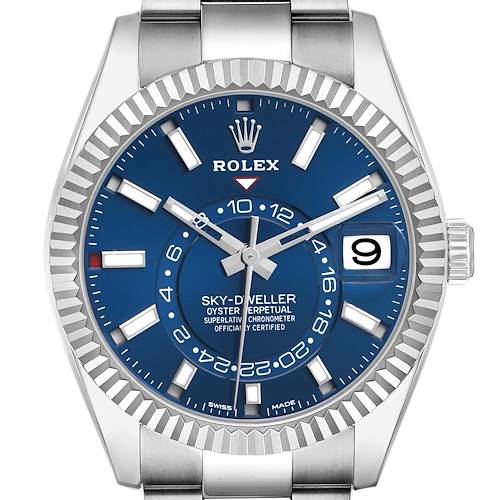 Photo of Rolex Sky-Dweller Blue Dial Steel White Gold Mens Watch 326934
