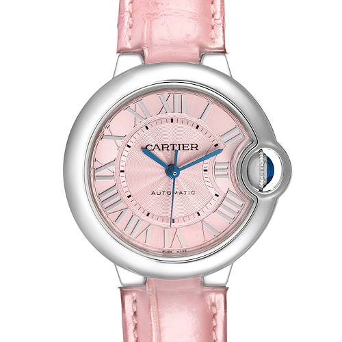Photo of Cartier Ballon Bleu 33 Steel Pink Dial Ladies Watch WSBB0002 Card