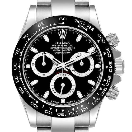 Photo of Rolex Daytona Steel Black Dial Mens Watch 116500 Box Card