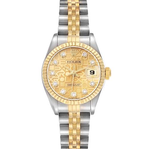 Photo of Rolex Datejust Steel Yellow Gold Anniversary Diamond Dial Ladies Watch 79173