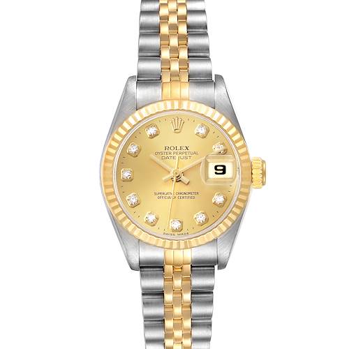 Photo of Rolex Datejust Steel Yellow Gold Diamond Dial Ladies Watch 69173
