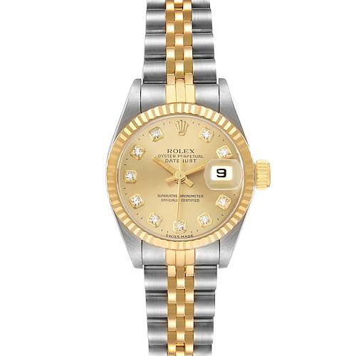Photo of Rolex Datejust Steel Yellow Gold Diamond Dial Ladies Watch 69173