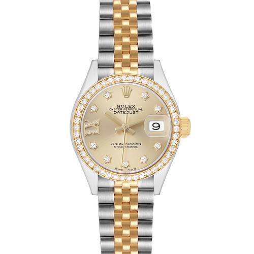 Photo of Rolex Datejust Steel Yellow Gold Diamond Ladies Watch 279383 Box Card