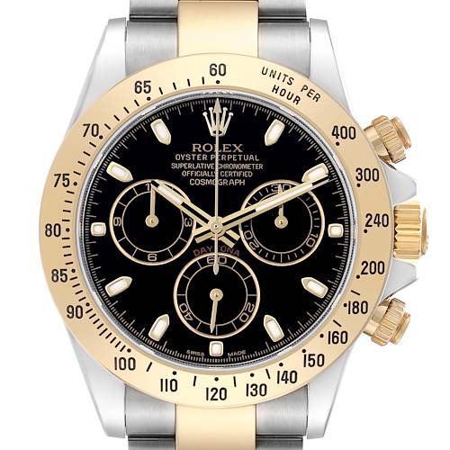 Photo of Rolex Daytona Steel Yellow Gold Black Dial Mens Watch 116523