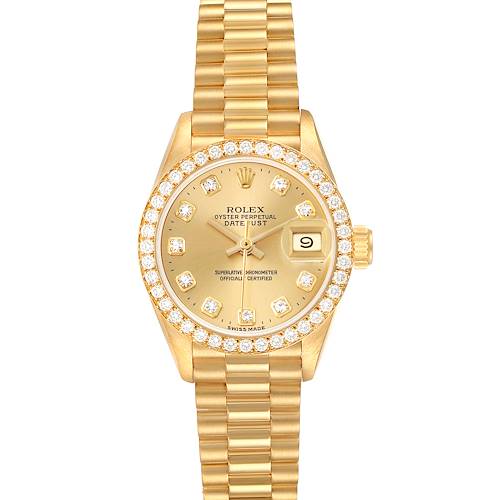 Photo of Rolex President Datejust Yellow Gold Diamond Ladies Watch 69138