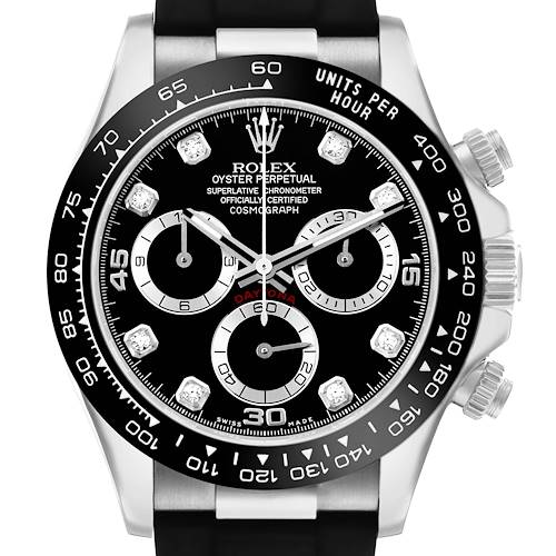 Photo of Rolex Daytona White Gold Black Diamond Dial Watch 116519 Box Card