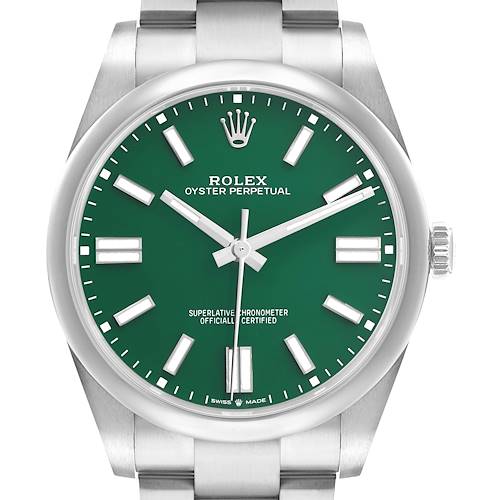 Photo of Rolex Oyster Perpetual 41 Steel Green Dial Mens Watch 124300