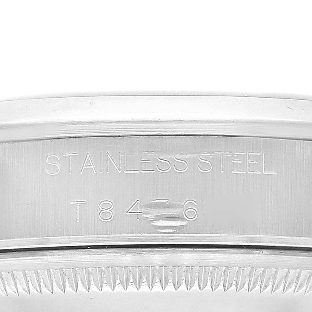 The image shows a close-up of the stainless steel case side and bezel of the Rolex Date 15200 Men's Stainless Steel Blue Dial 15200 Men's Stainless Steel Blue Dial model watch.