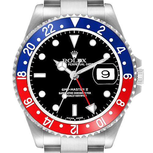 Photo of Rolex GMT Master II Blue Red Pepsi Bezel Mens Watch 16710