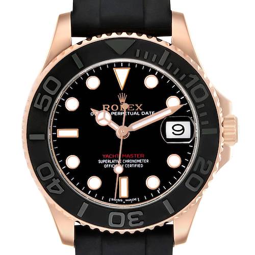 Photo of Rolex Yachtmaster 37 Rose Gold Oysterflex Ladies Watch 268655
