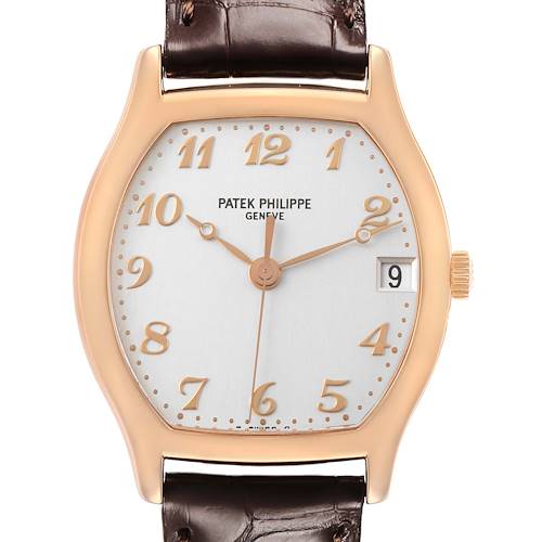 Photo of Patek Philippe Gondolo Rose Gold Silver Dial Mens Watch 5030R Box Papers