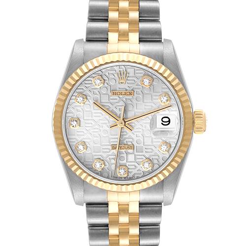 The Rolex Mid-Size 78273 Women's Steel and Gold (two tone) Silver Dial 78273 Women's Steel and Gold (two tone) Silver Dial watch is shown from a front angle, displaying the watch face, bezel, crown, and bracelet.
