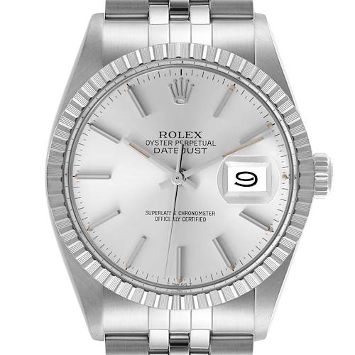 The Rolex Vintage Collection 16030 Men's Stainless Steel Silver Dial 16030 Men's Stainless Steel Silver Dial model is shown from a front angle, displaying the full face, bezel, and part of the bracelet.