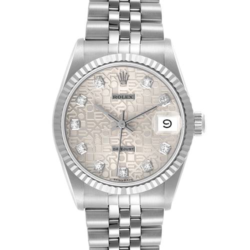 The Rolex Mid-Size 68274 Women's Stainless Steel Silver Dial 68274 Women's Stainless Steel Silver Dial watch is shown front-facing, highlighting the dial, bezel, crown, and part of the bracelet.