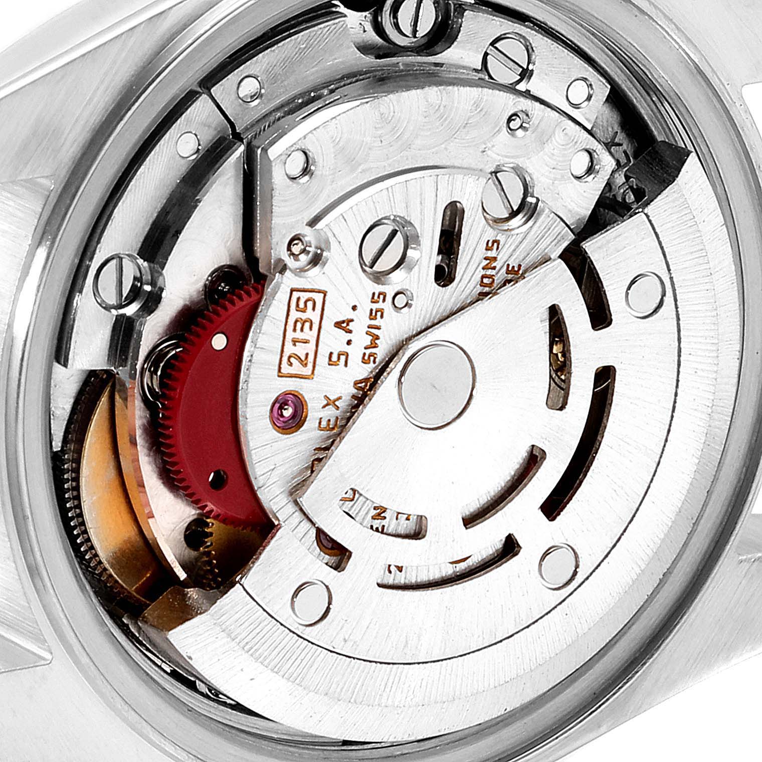 The image shows a detailed view of the movement mechanism inside the Rolex Datejust 69173 Women's Steel and Gold (two tone) Champagne Dial 69173 Women's Steel and Gold (two tone) Champagne Dial watch.