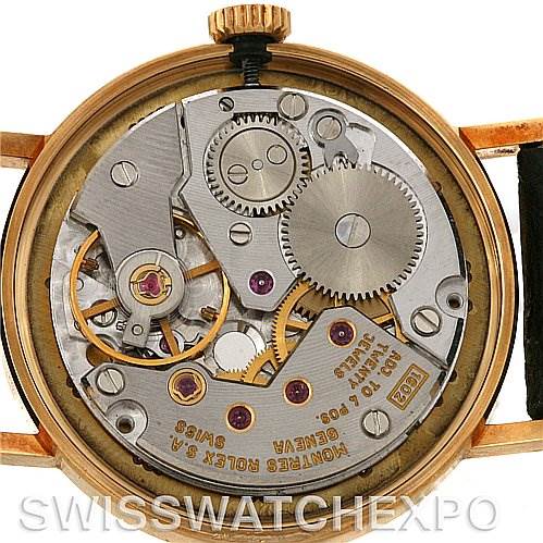 This image shows the movement and internal mechanisms of a Rolex Cellini 4109 Women's Yellow Gold White Dial 4109 Women's Yellow Gold White Dial watch.