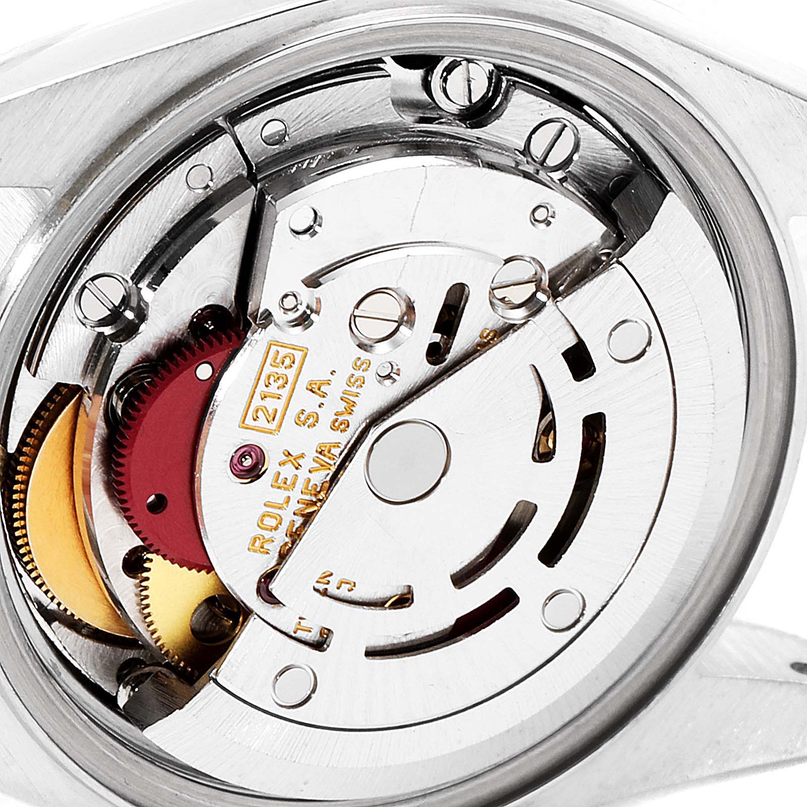 The image shows the internal movement of a Rolex Datejust 69173 Women's Steel and Gold (two tone) Champagne Dial 69173 Women's Steel and Gold (two tone) Champagne Dial watch, viewed from the back.