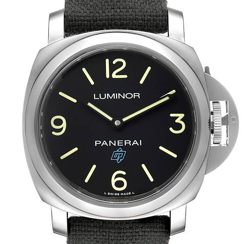 The image shows a front view of a Panerai Luminor PAM00774 Men's Stainless Steel Black Dial PAM00774 Men's Stainless Steel Black Dial watch, including the face, hour markers, and crown guard.