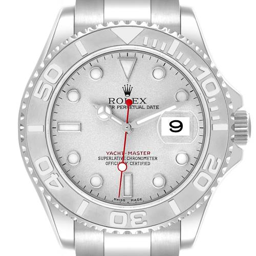 The Rolex Yacht-Master 16622 Men's Stainless Steel Silver Dial 16622 Men's Stainless Steel Silver Dial is shown from a front angle displaying the dial, bezel, and crown with visible brand details.