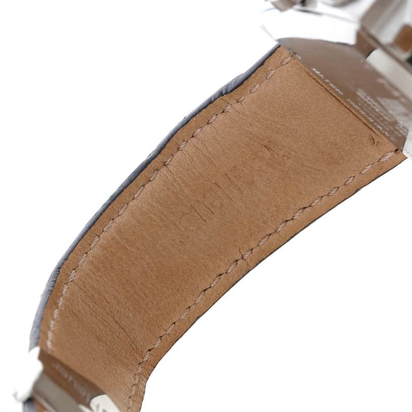 This image shows the leather underside of the strap of a Tag Heuer Monaco CW2113 Men's Stainless Steel Blue Dial CW2113 Men's Stainless Steel Blue Dial watch.