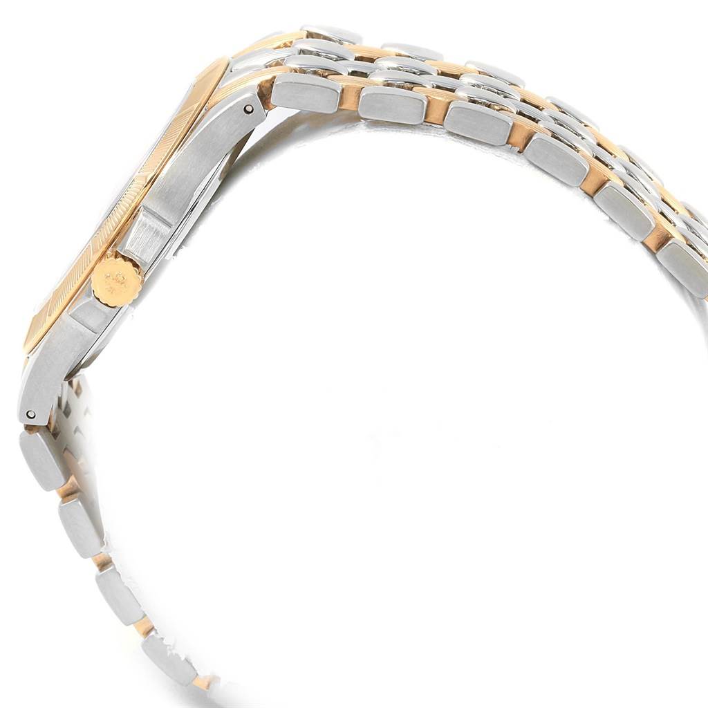 The image shows a side view of a Patek Philippe Neptune 5080/I JA Men's Steel and Gold (two tone) Black Dial 5080/I JA Men's Steel and Gold (two tone) Black Dial model watch, highlighting its case, crown, and bracelet.