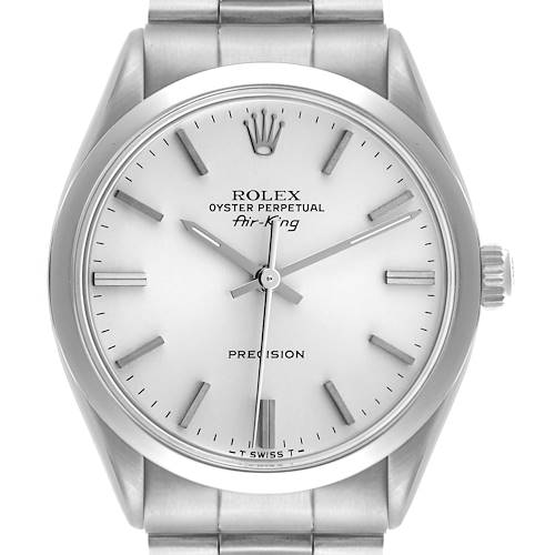 The Rolex Vintage Collection 5500 Men's Stainless Steel Silver Dial 5500 Men's Stainless Steel Silver Dial watch is shown from a front angle, displaying its dial, hands, crown, and part of the bracelet.