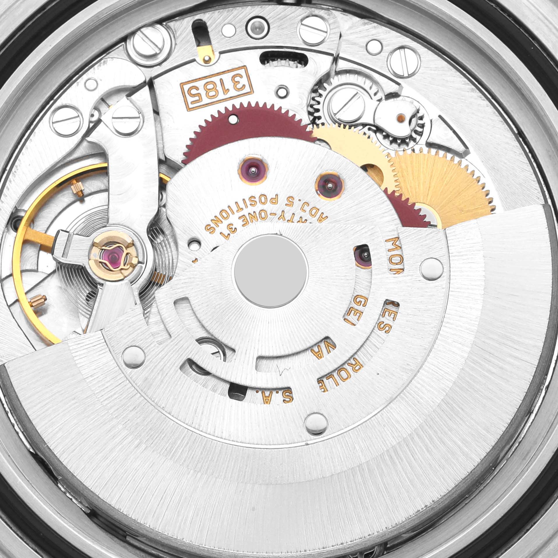 The image shows the internal mechanism of a Rolex GMT-Master 16710 Men's Stainless Steel Black Dial 16710 Men's Stainless Steel Black Dial watch from the back angle.