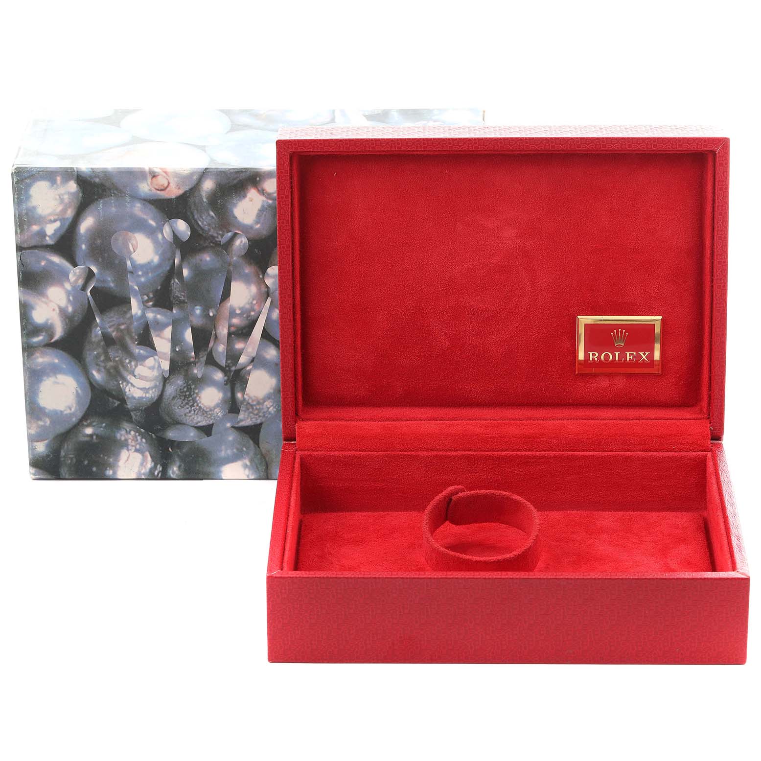 The image shows a Rolex President 68278 Women's Yellow Gold White Dial 68278 Women's Yellow Gold White Dial model watch box and packaging, viewed from the front.