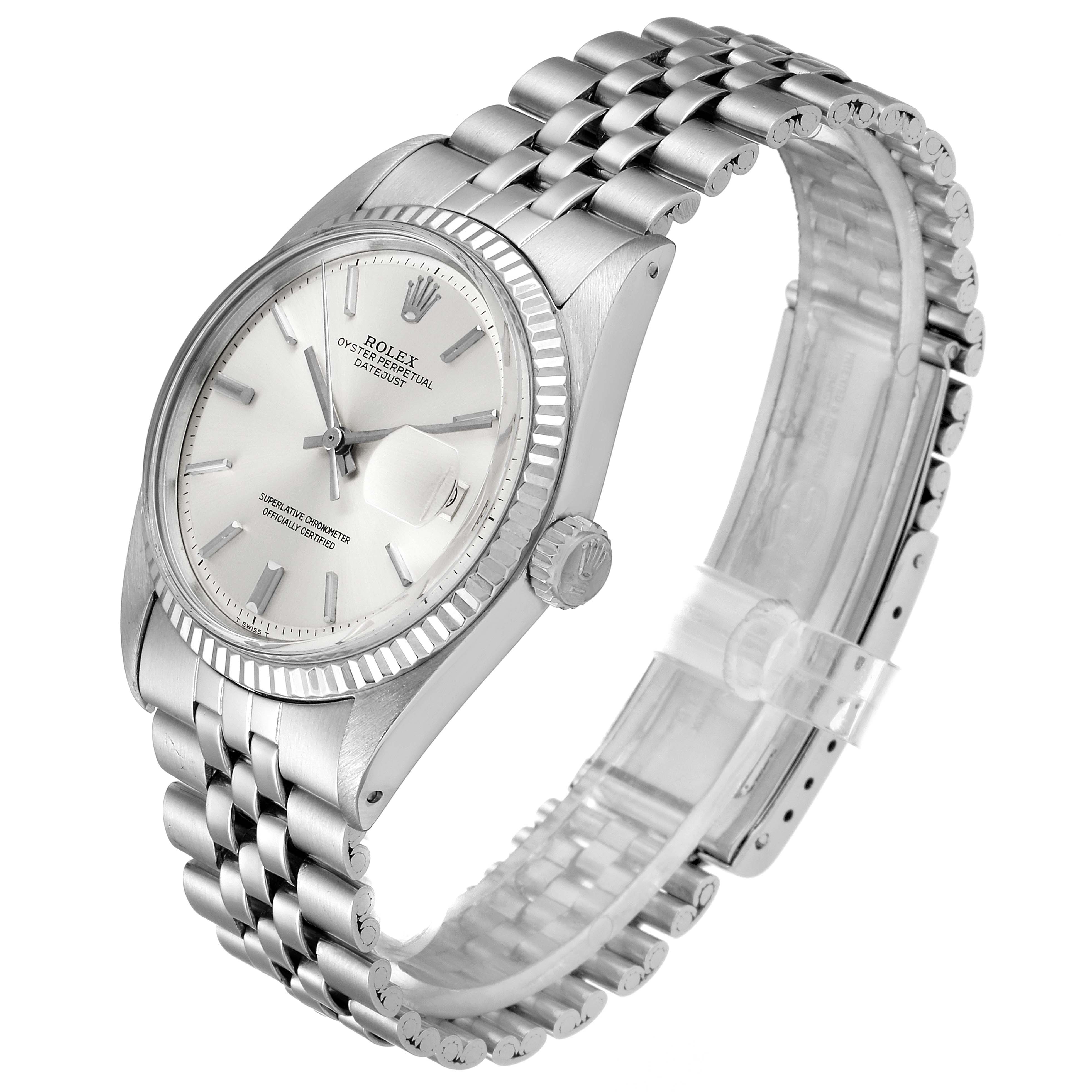 The Vintage Collection model by Rolex is shown at an angle displaying the face, crown, bezel, and bracelet.