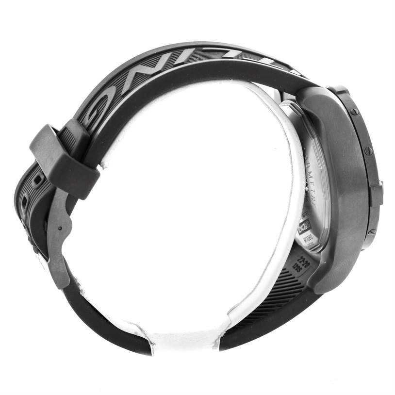 The image shows a side view of a Breitling Avenger M73390 Men's Stainless Steel Black Dial M73390 Men's Stainless Steel Black Dial watch, highlighting the strap, case, and buckle.