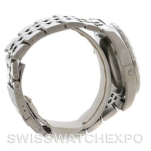 The image shows a side profile of a Breitling Bentley A2536212/G552 Men's Stainless Steel Silver Dial A2536212/G552 Men's Stainless Steel Silver Dial watch, including the metal bracelet and the watch case.