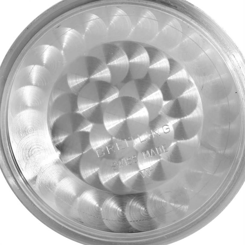 This is the inner case back of a Breitling Chronomat A13356 Men's Stainless Steel Grey Dial A13356 Men's Stainless Steel Grey Dial watch, viewed from above.