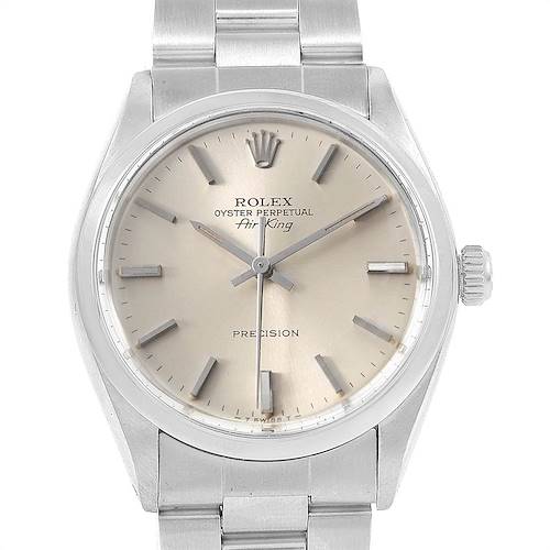 The image shows a frontal view of a Rolex Air-King Oyster Perpetual watch from the Vintage Collection, displaying the face and part of the bracelet.