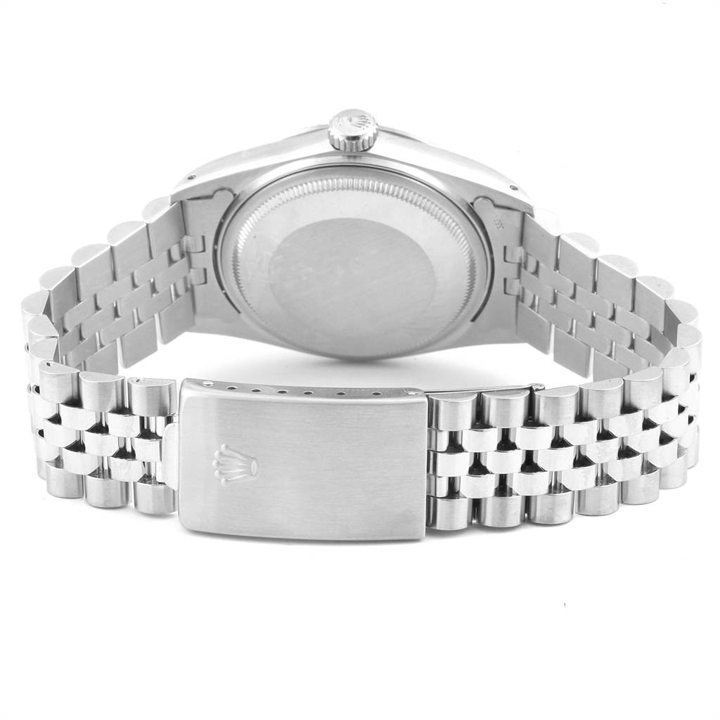 The image shows the back case and clasp of the Rolex Vintage Collection 16030 Men's Stainless Steel Silver Dial 16030 Men's Stainless Steel Silver Dial watch, highlighting the bracelet and crown logo.