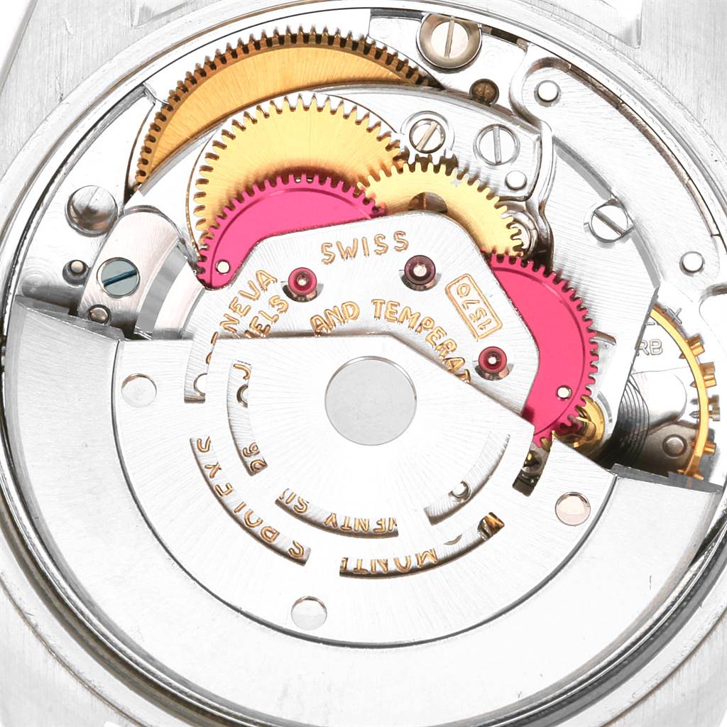 This image shows the inner mechanical components of the Rolex Vintage Collection 1500 Men's Stainless Steel Silver Dial 1500 Men's Stainless Steel Silver Dial watch at a close-up angle.