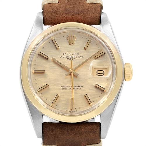 The image shows a front view of the Rolex Vintage Collection 1500 Men's Stainless Steel Silver Dial 1500 Men's Stainless Steel Silver Dial watch, highlighting the dial, hands, date window, and bezel.