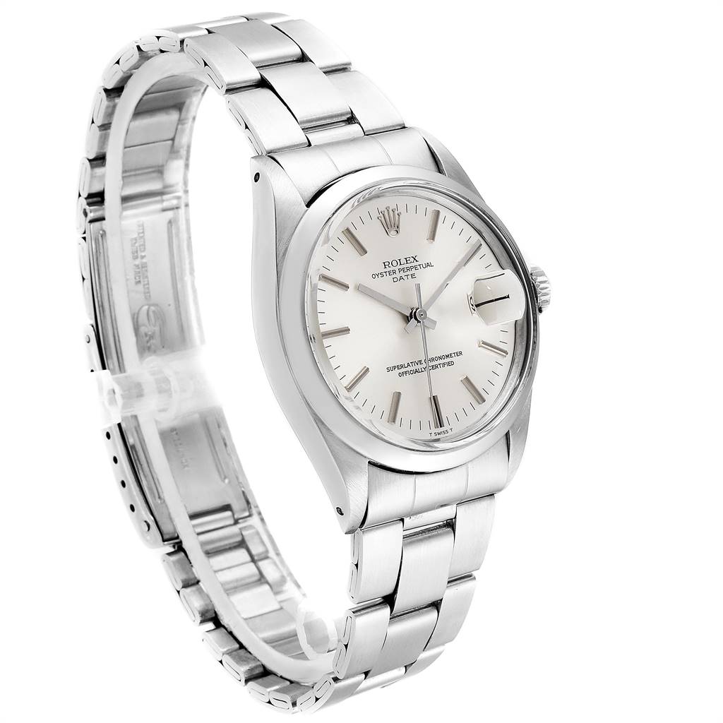 The Rolex Vintage Collection 1500 Men's Stainless Steel Silver Dial 1500 Men's Stainless Steel Silver Dial watch is shown at a three-quarter angle, featuring the bracelet, bezel, dial, and crown.